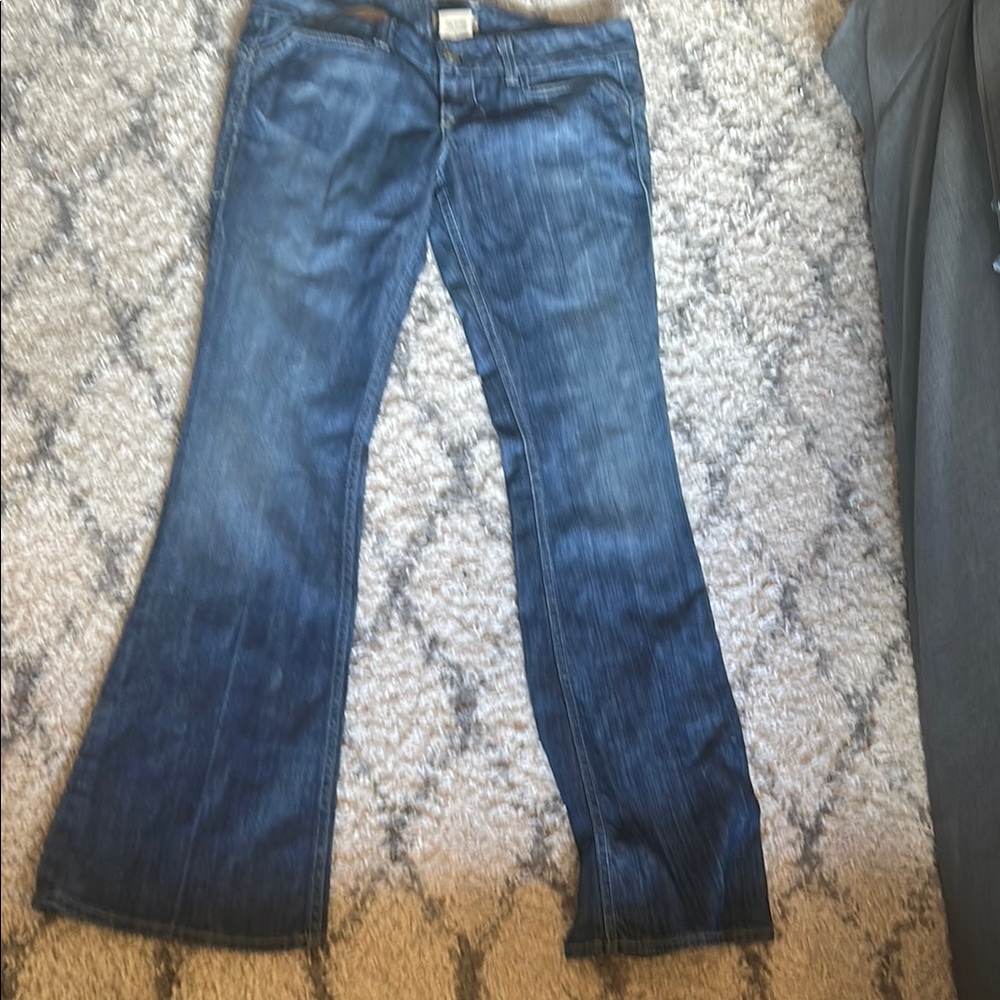 William Rast Blue Flare Wide Leg Jeans